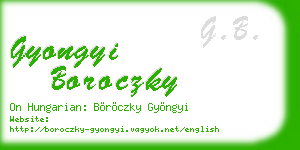 gyongyi boroczky business card